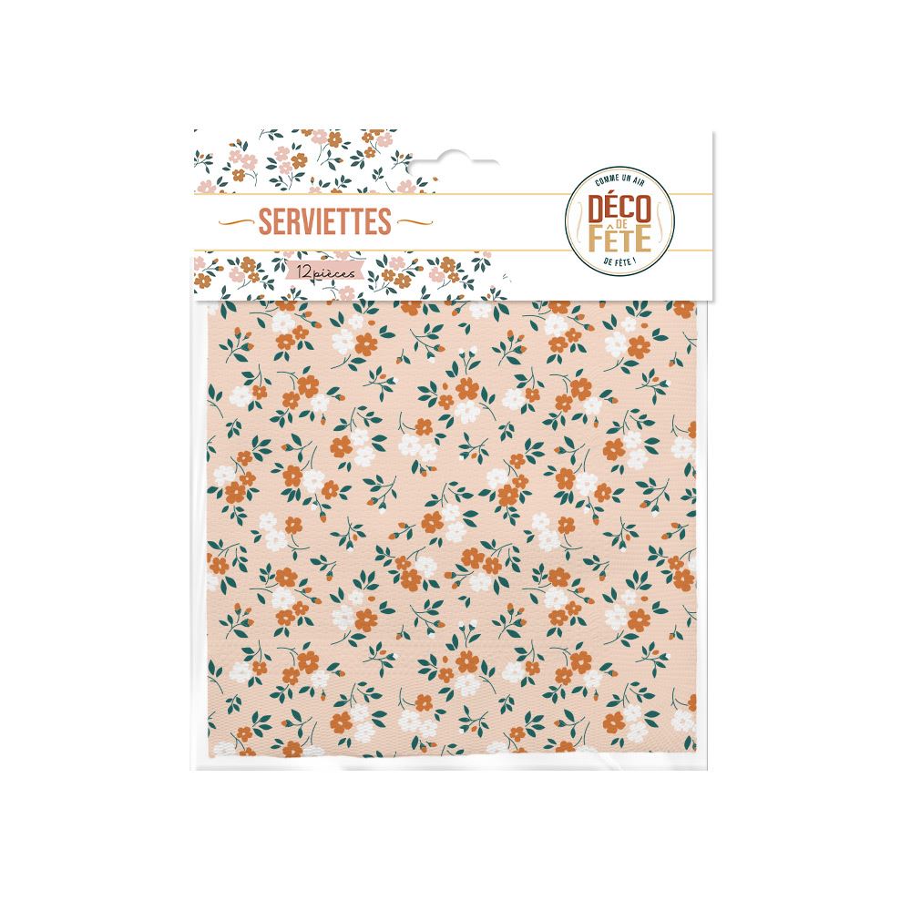 Pack 12 serviettes boheme fille