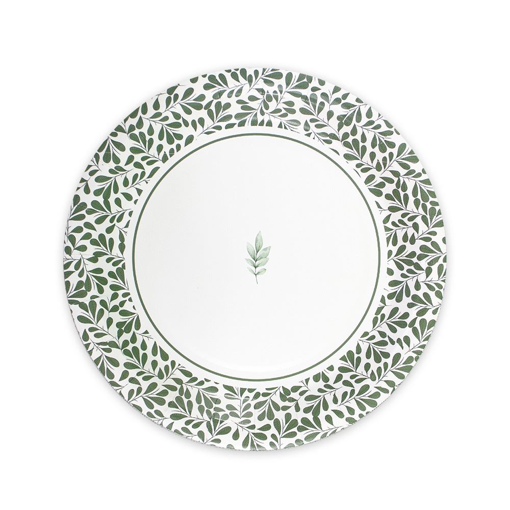 Pack 6 assiettes feuilles nature