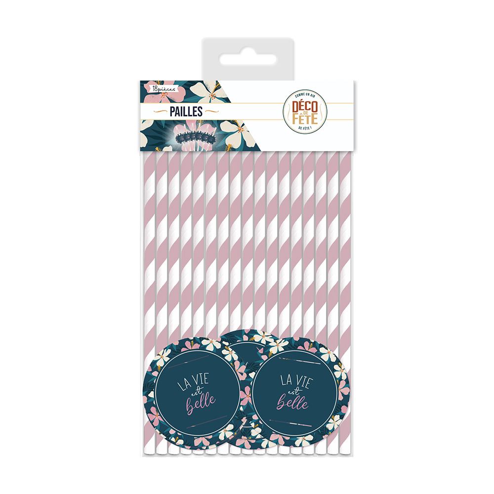 Pack 18 pailles "la vie est belle"
