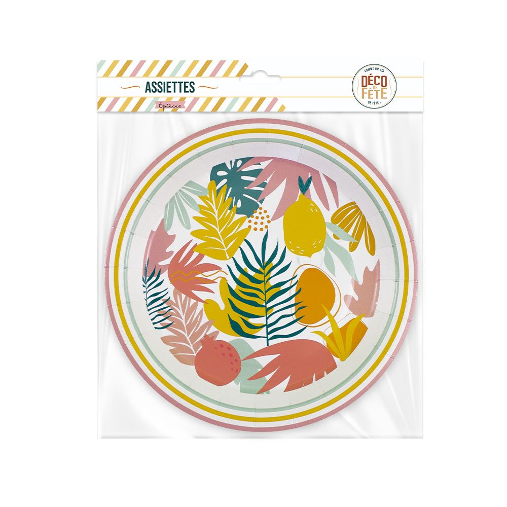 Pack 6 assiettes tropical summer