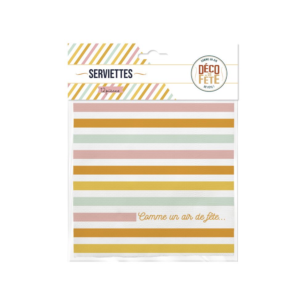 Pack 12 serviettes tropical summer