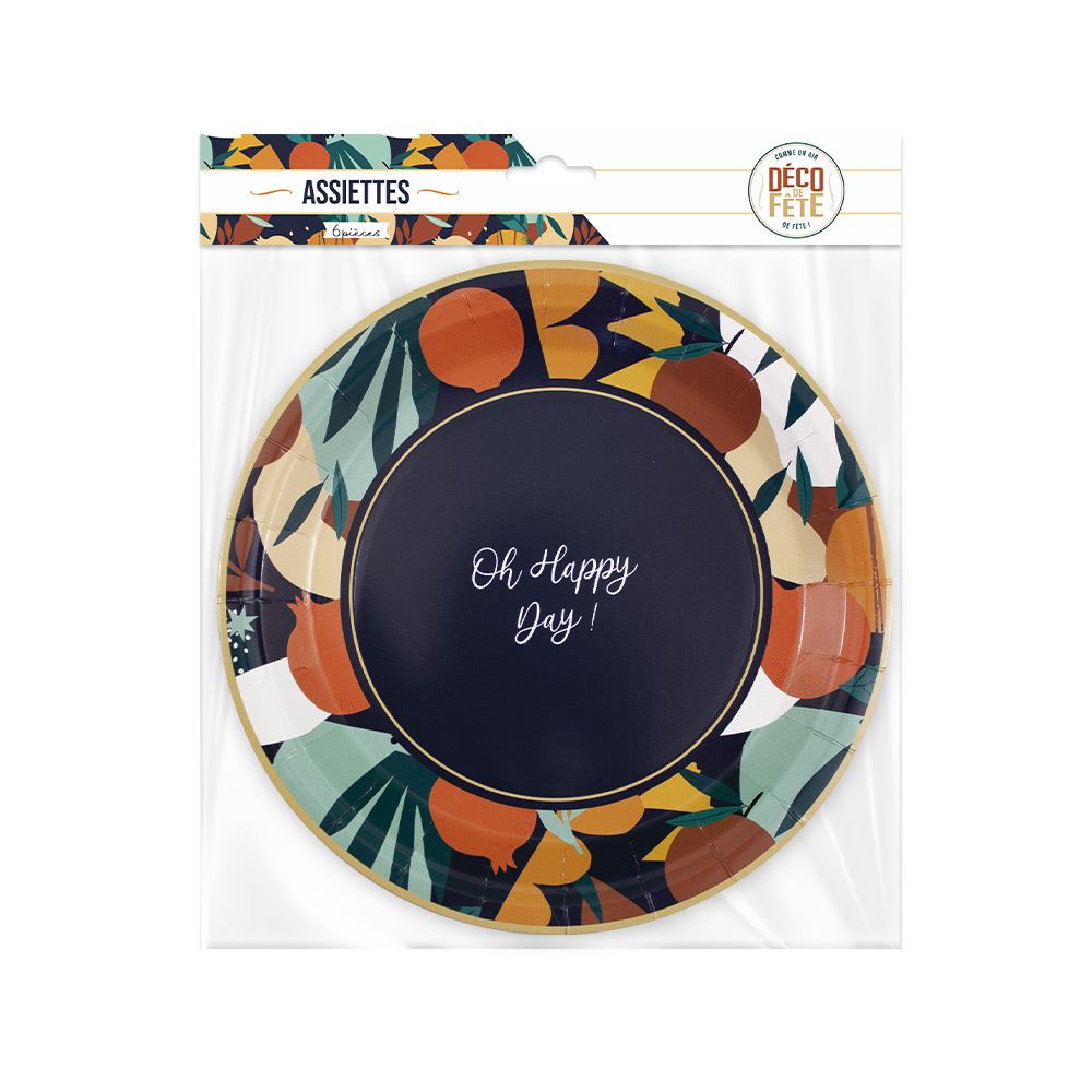 Pack 6 assiettes "oh happy day"