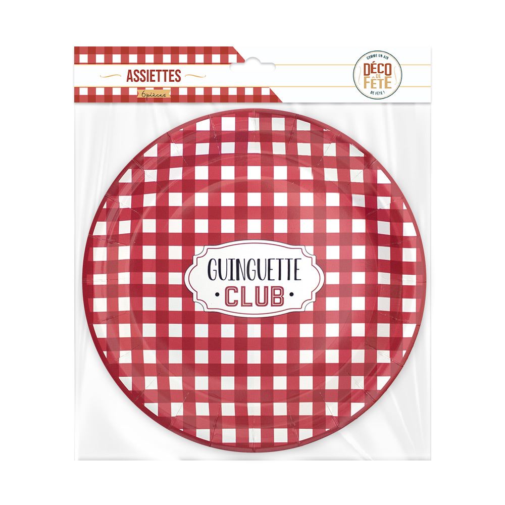 Pack 6 assiettes "guinguette club"