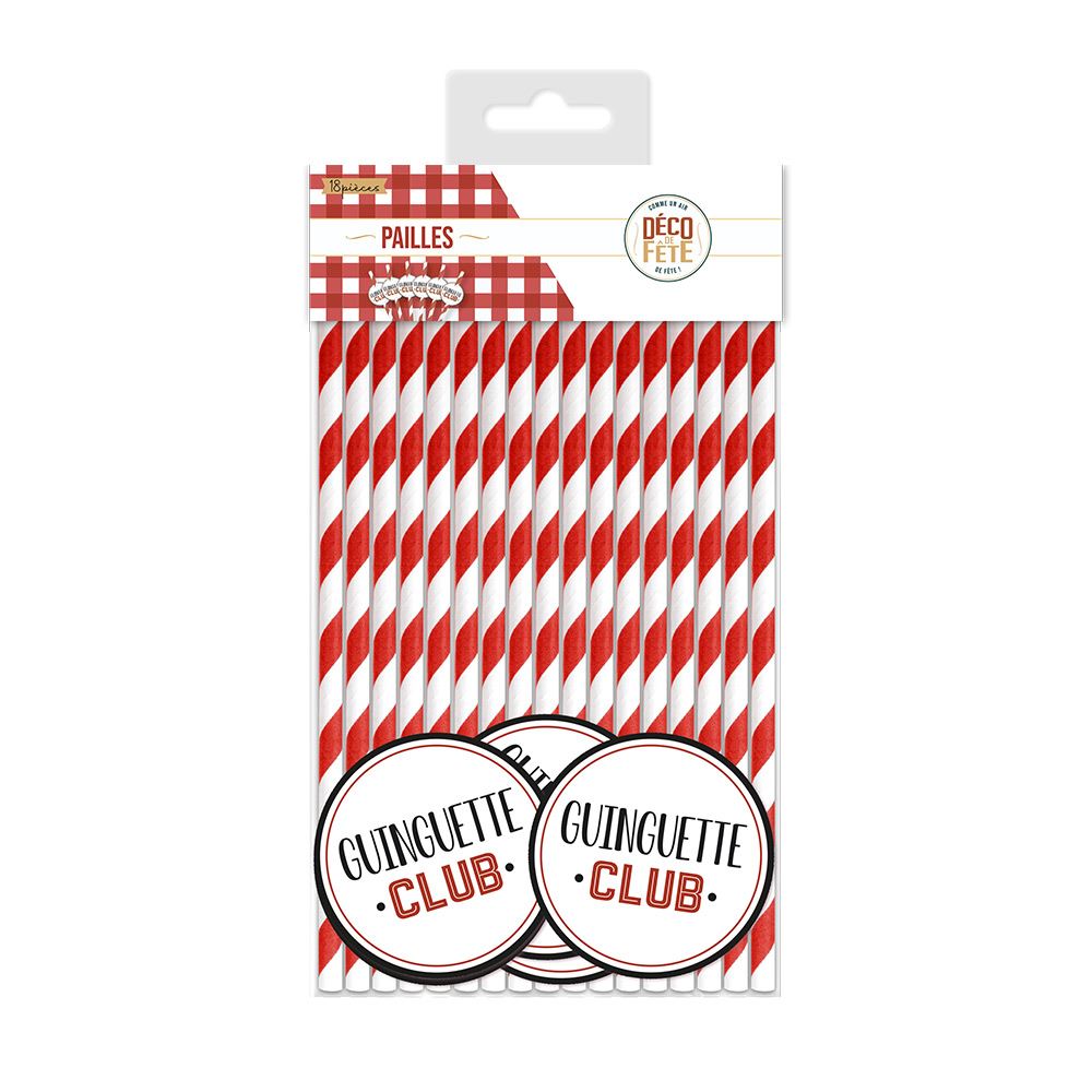 Pack 18 pailles "guinguette club"