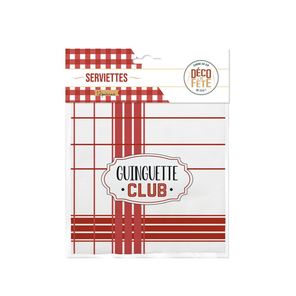 Pack 12 serviettes "guinguette club"