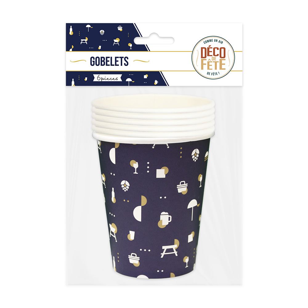 Pack 6 gobelets "moments...amis"