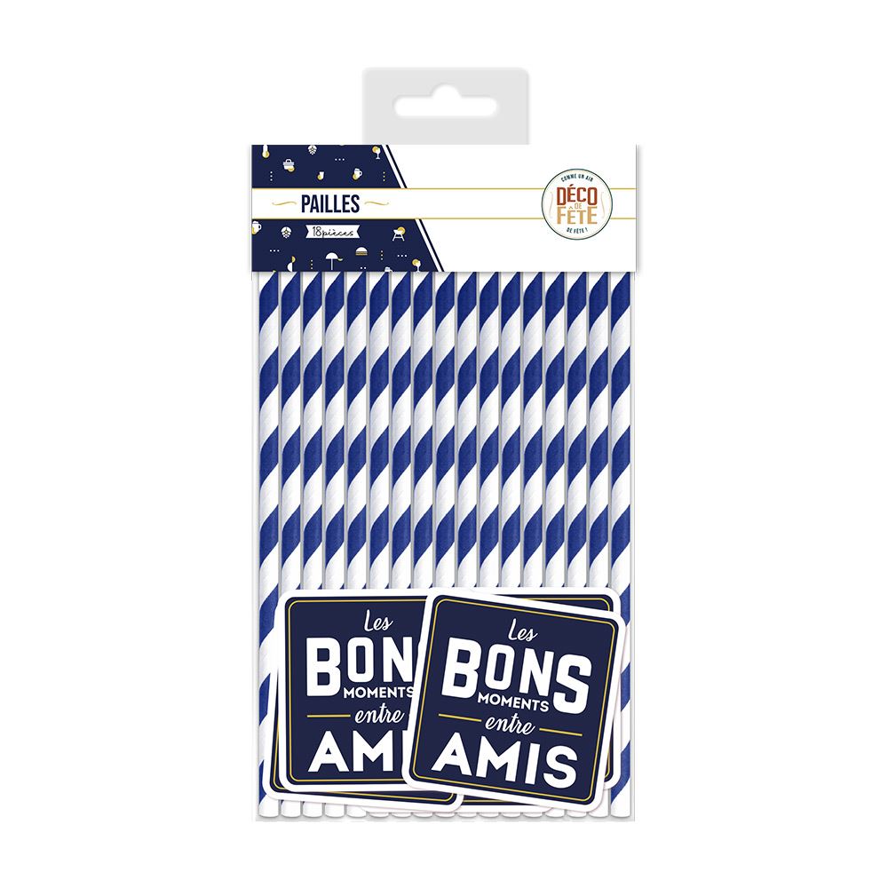 Pack 18 pailles "moments...amis"