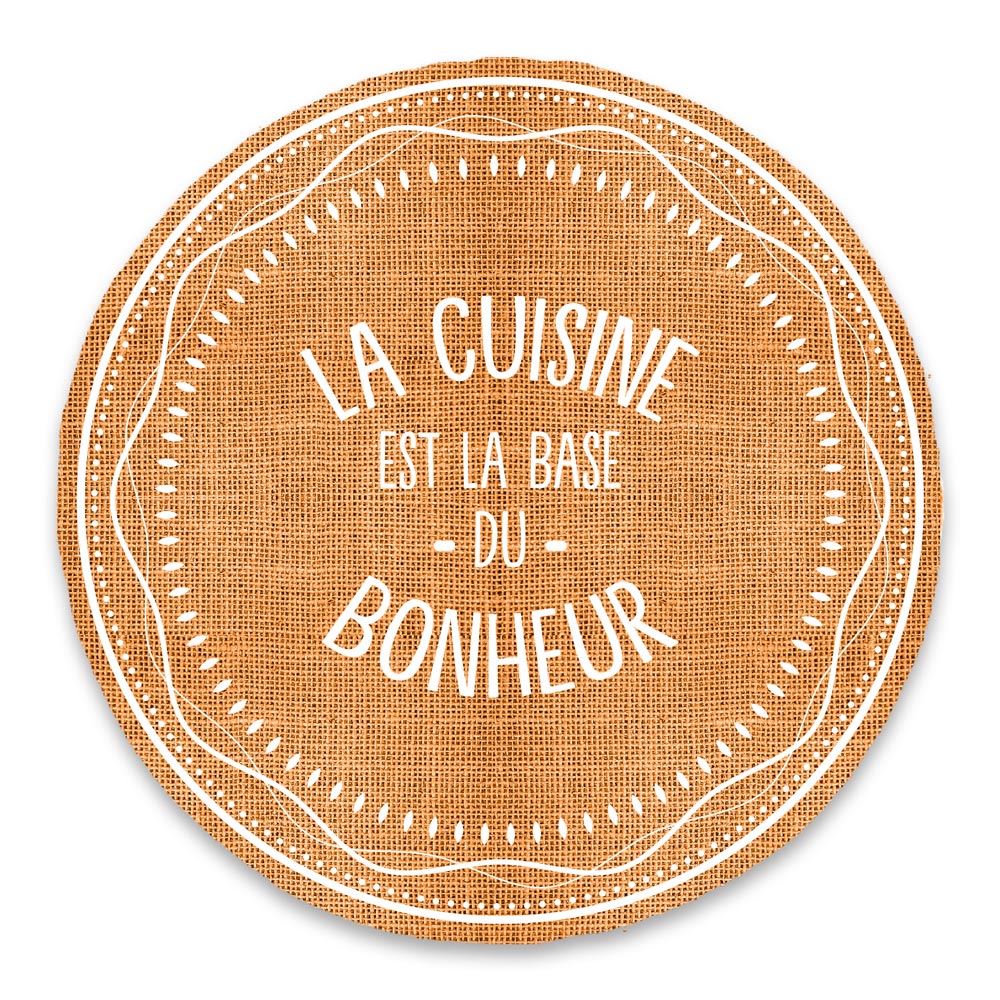 Set de table rond "la cuisine...bonheur"