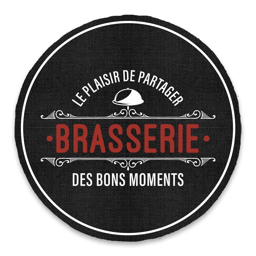 Set de table rond "brasserie...plaisir partager"