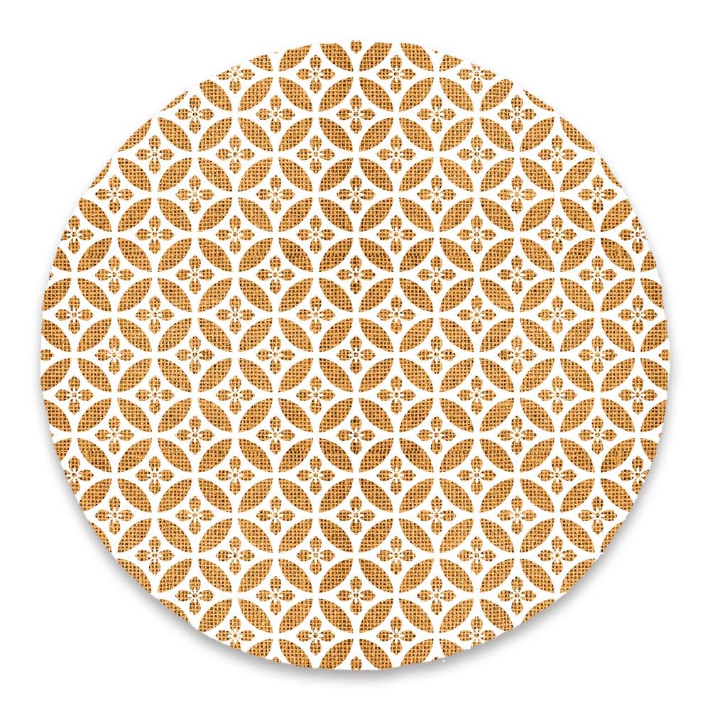 Set de table rond jaune carreau ciment