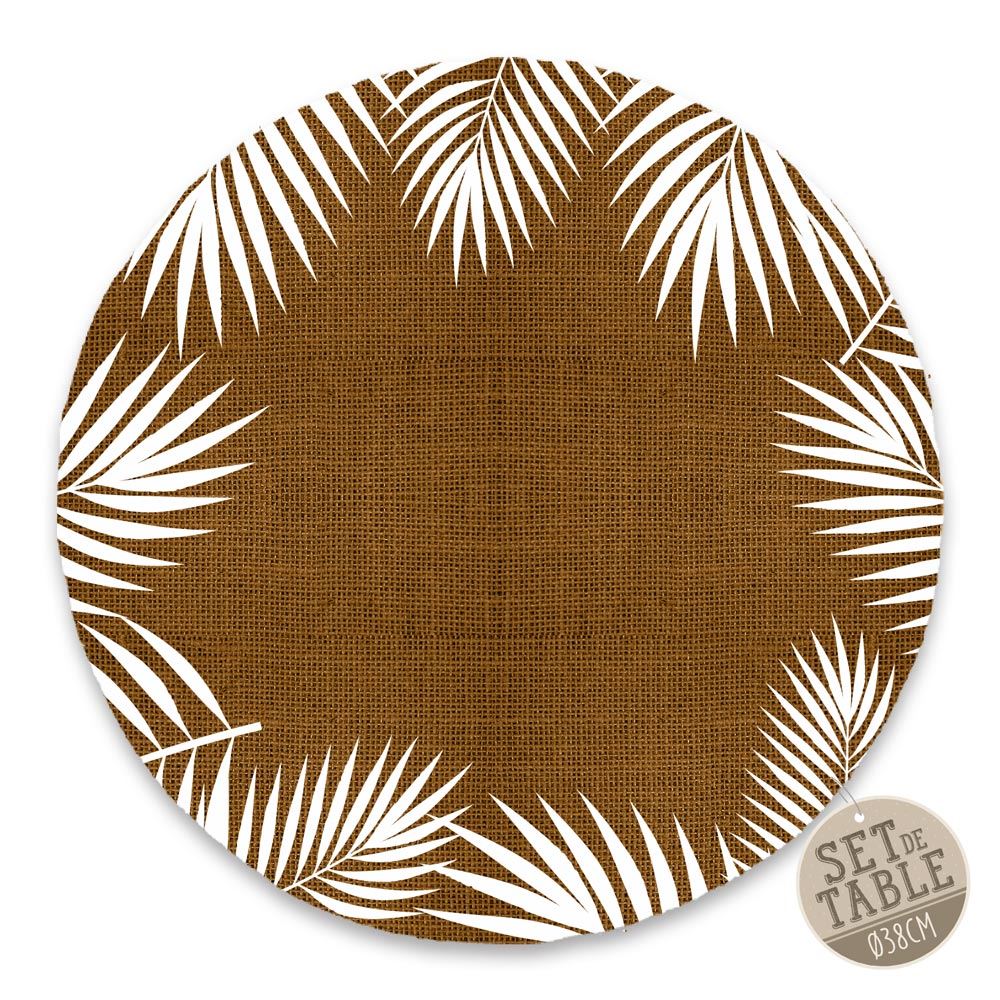 Set de table jute feuille marron
