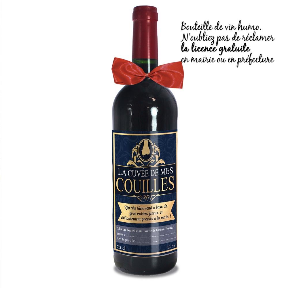 Vin rouge vce humo "cuvee mes couilles"