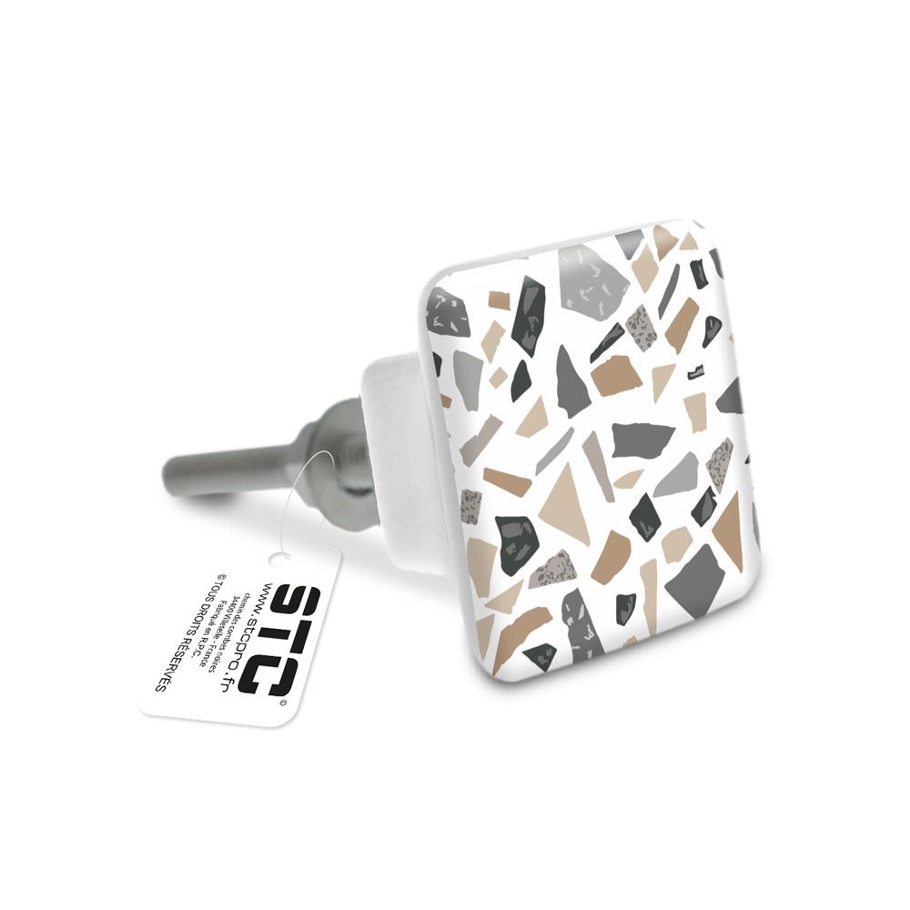 Bouton de meuble carre granit