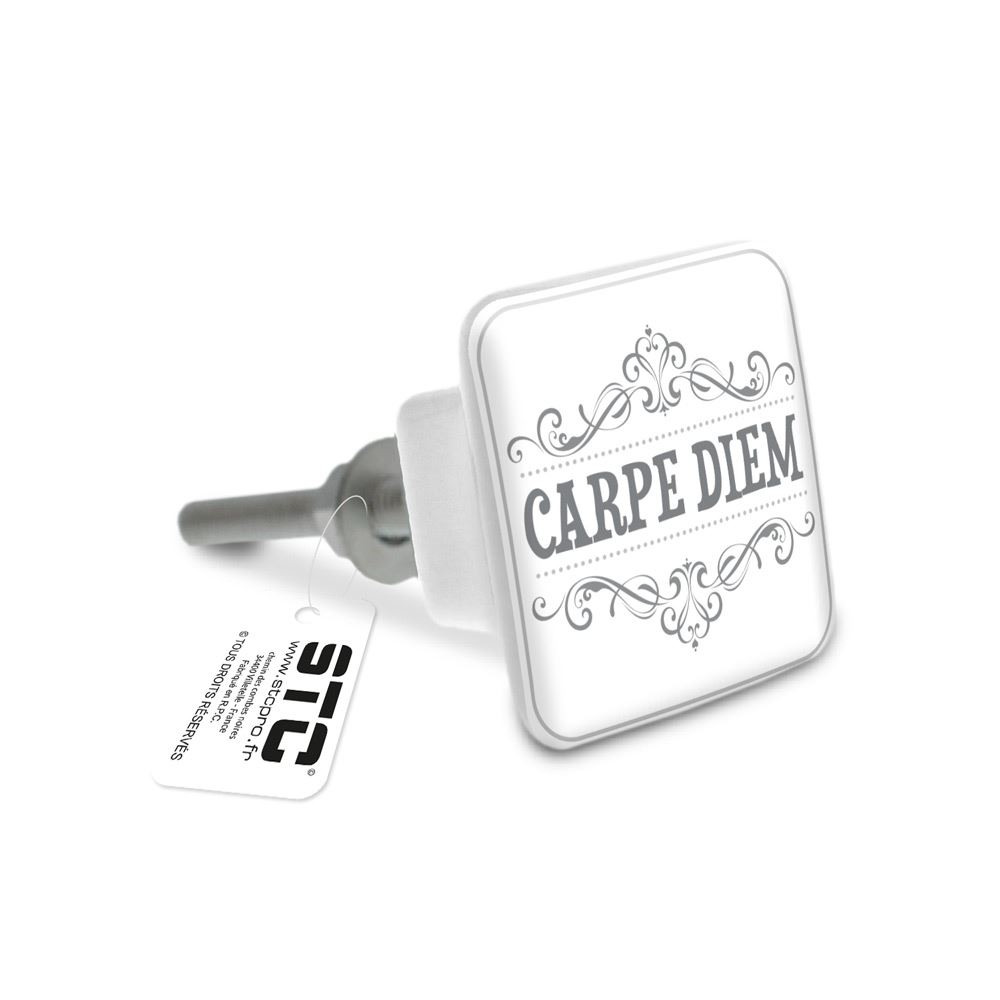 Bouton de meuble carre "carpe diem"
