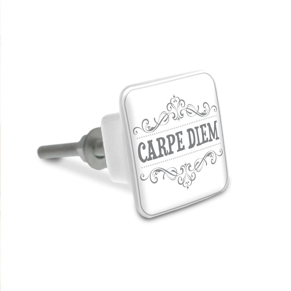 Bouton de meuble carre "carpe diem"