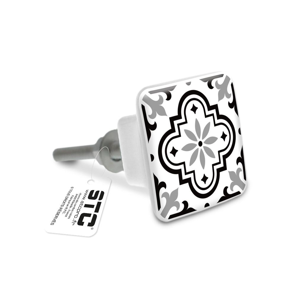 Bouton de meuble carre carreau ciment