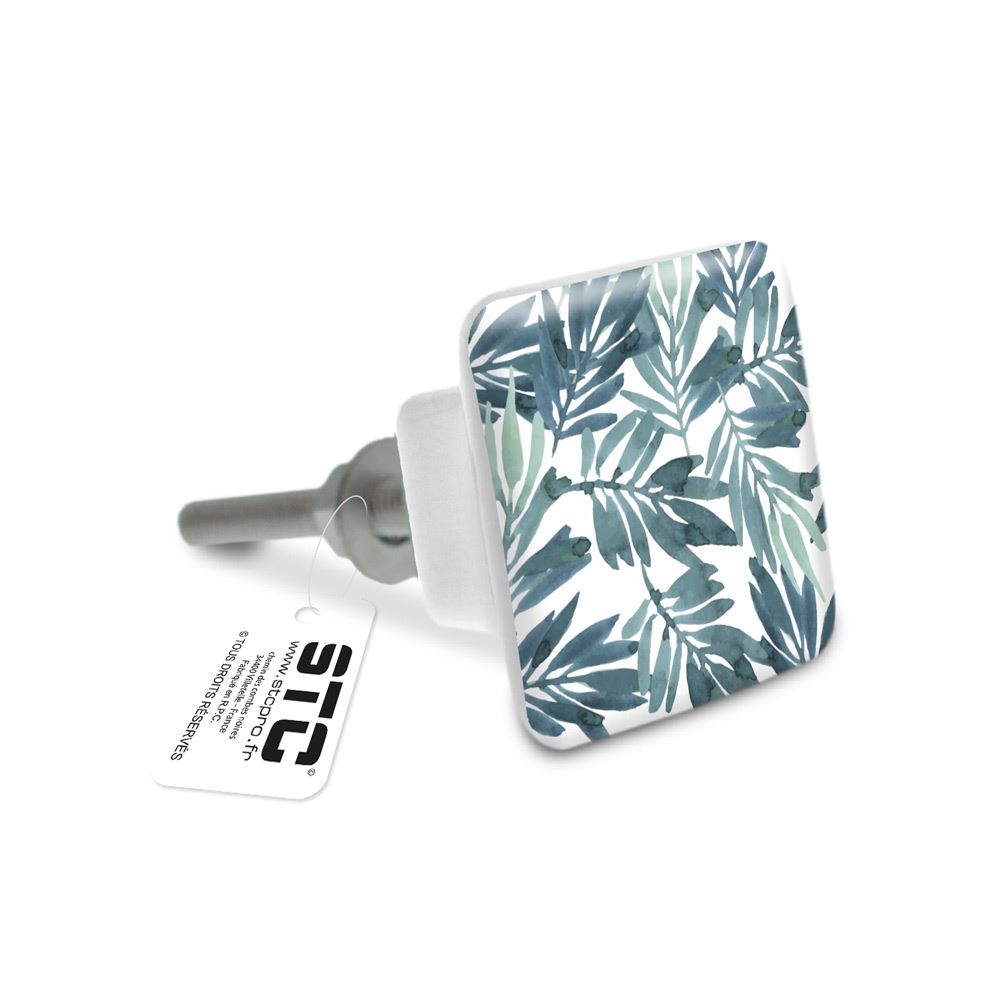 Bouton de meuble carre feuilles