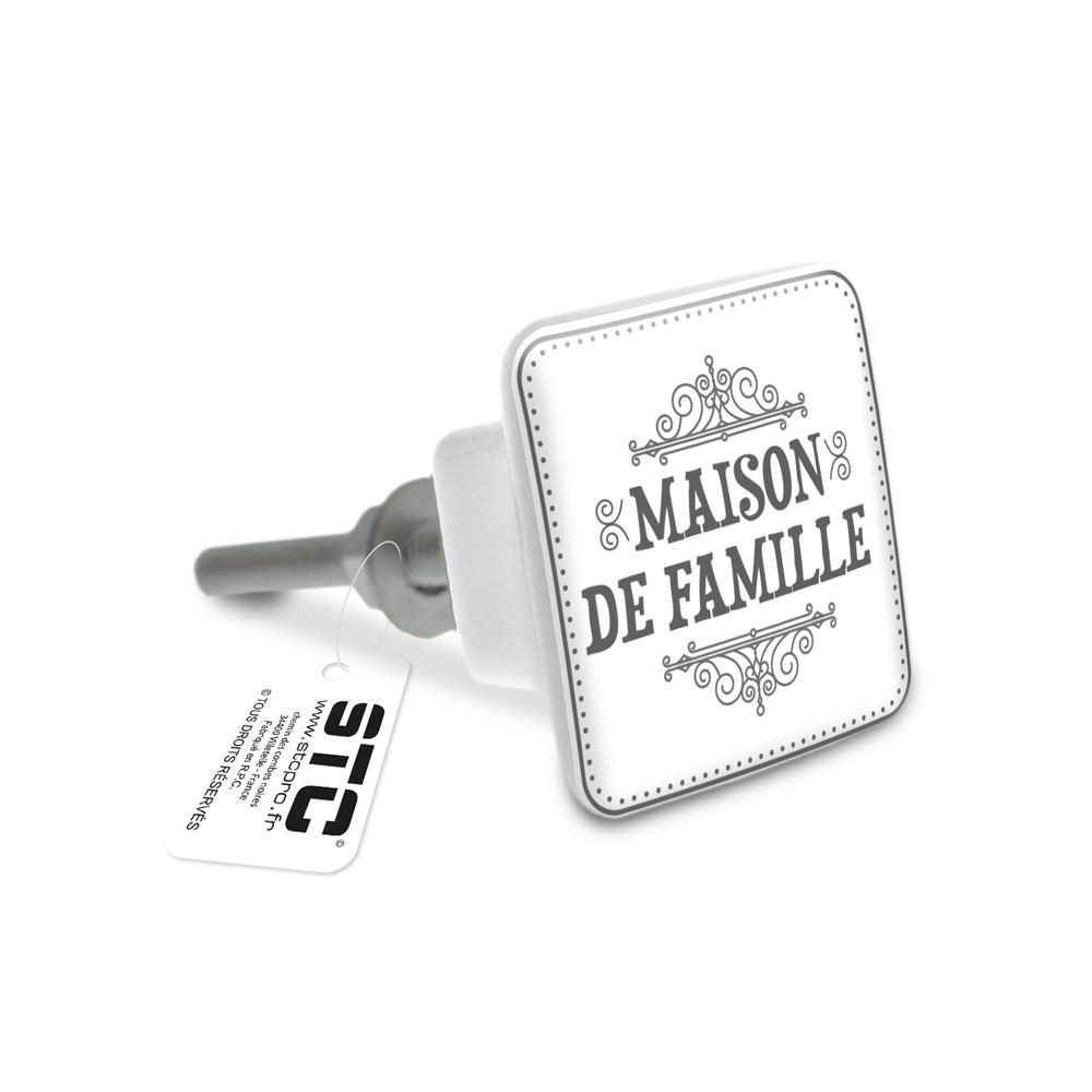 Bouton de meuble carre "maison de famille"