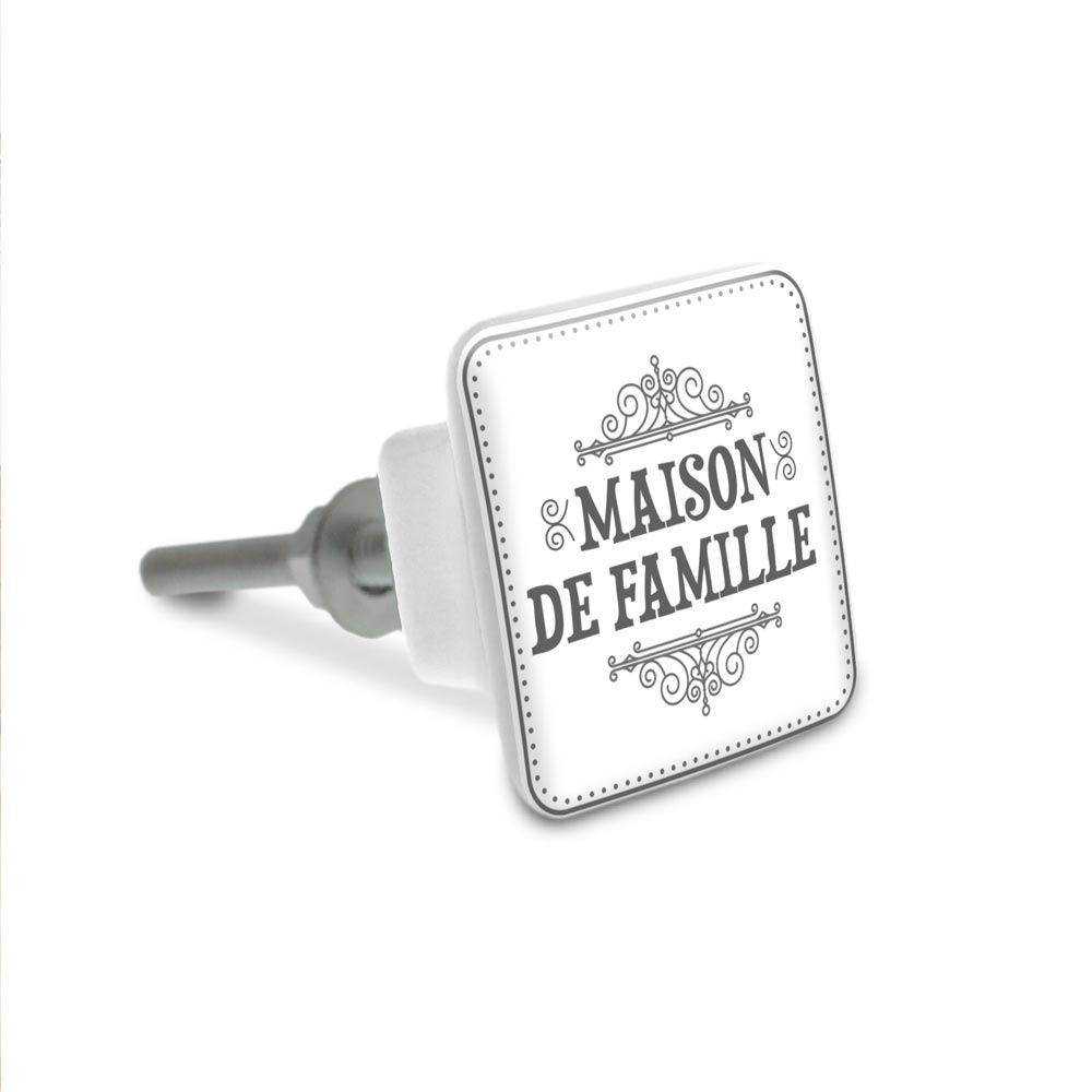 Bouton de meuble carre "maison de famille"