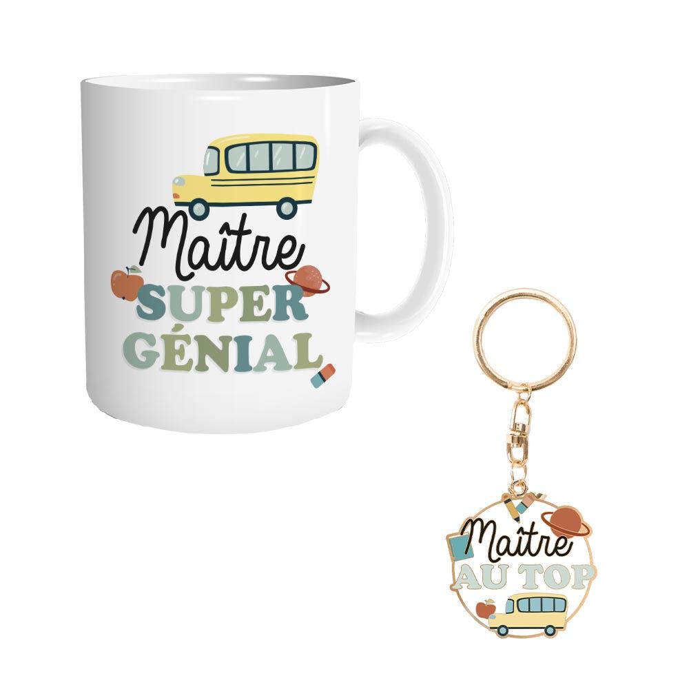 Coffret mug porte cle "maitre"