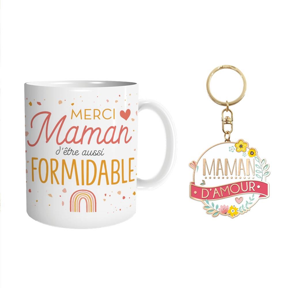 Coffret mug porte cle "maman d amour"