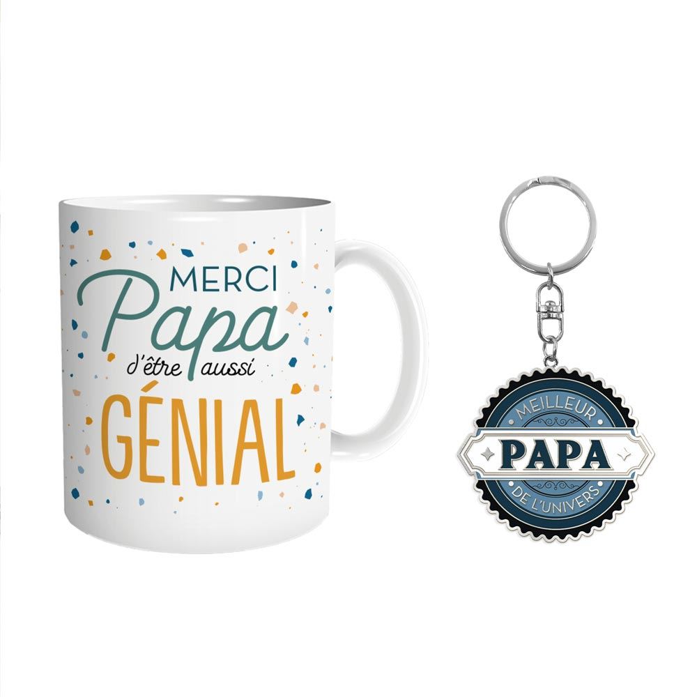 Coffret mug porte cle "meilleur papa"