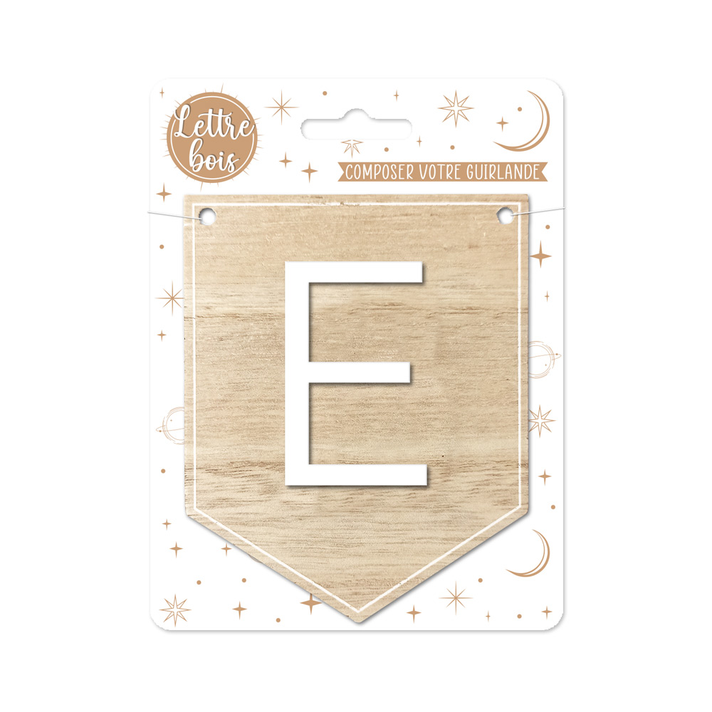 Plaque e pour guirlande alphabet
