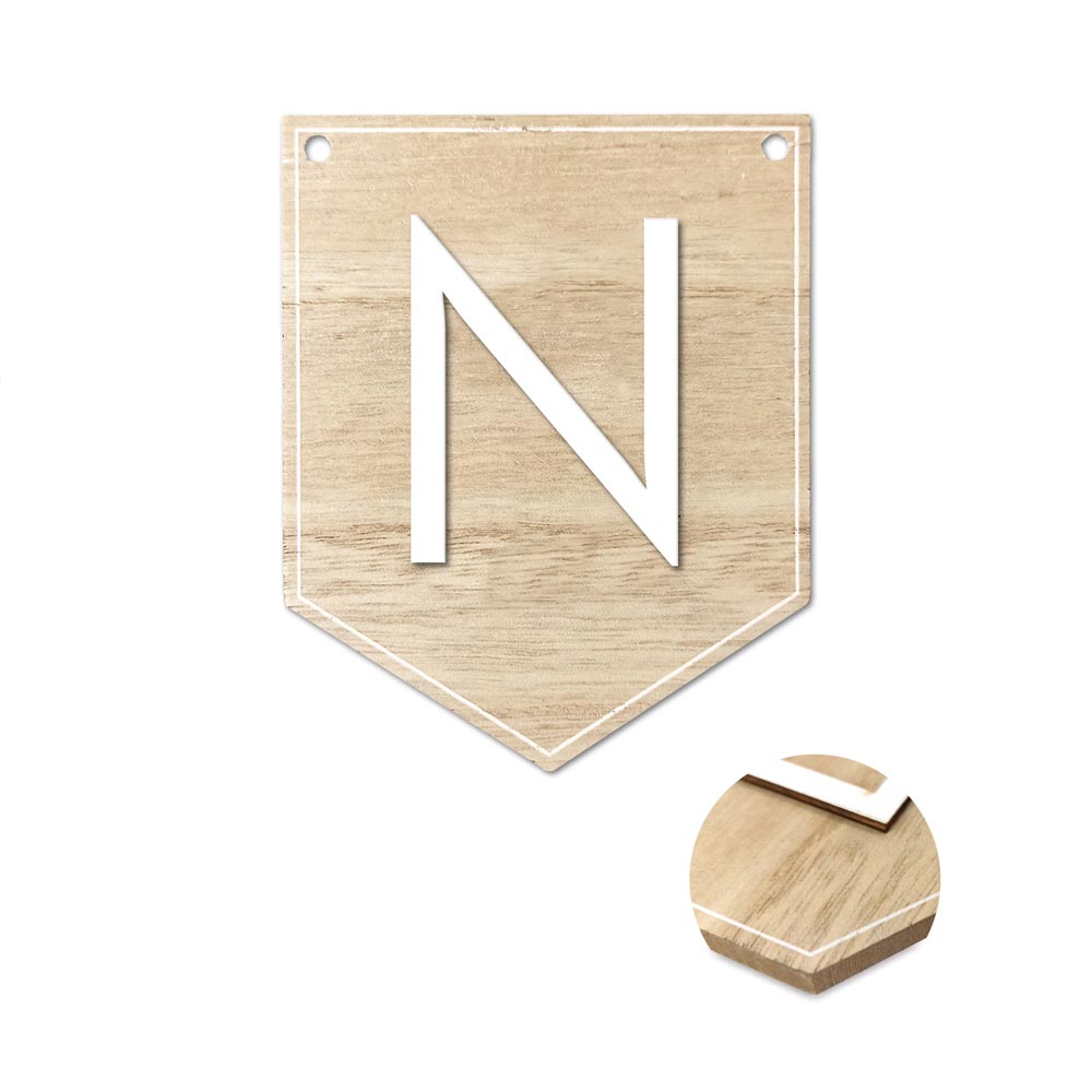 Plaque n pour guirlande alphabet