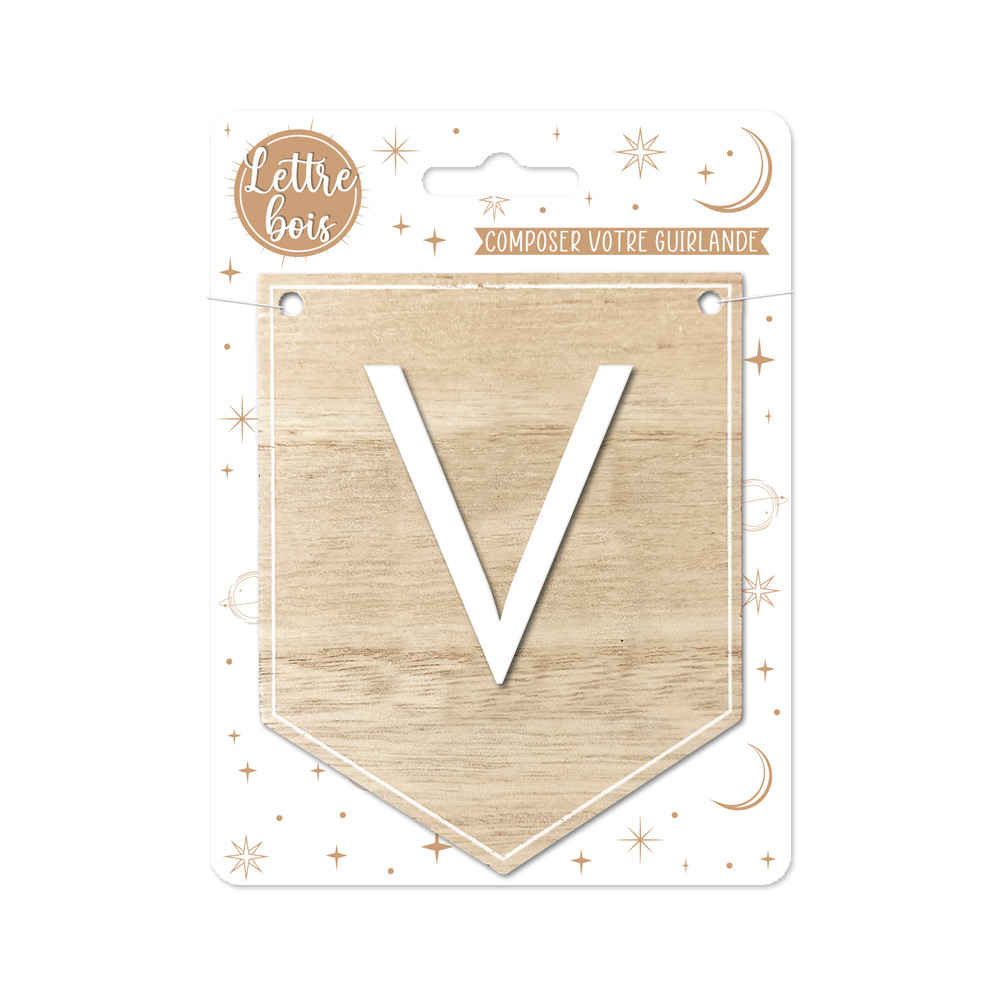 Plaque v pour guirlande alphabet