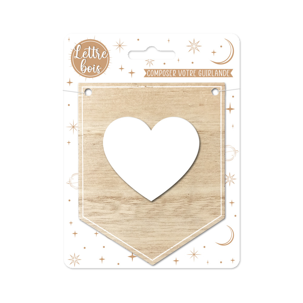 Plaque coeur pour guirlande