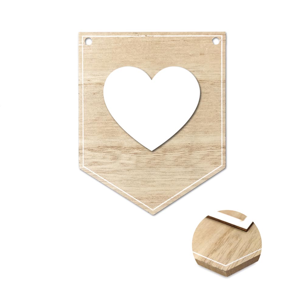 Plaque coeur pour guirlande