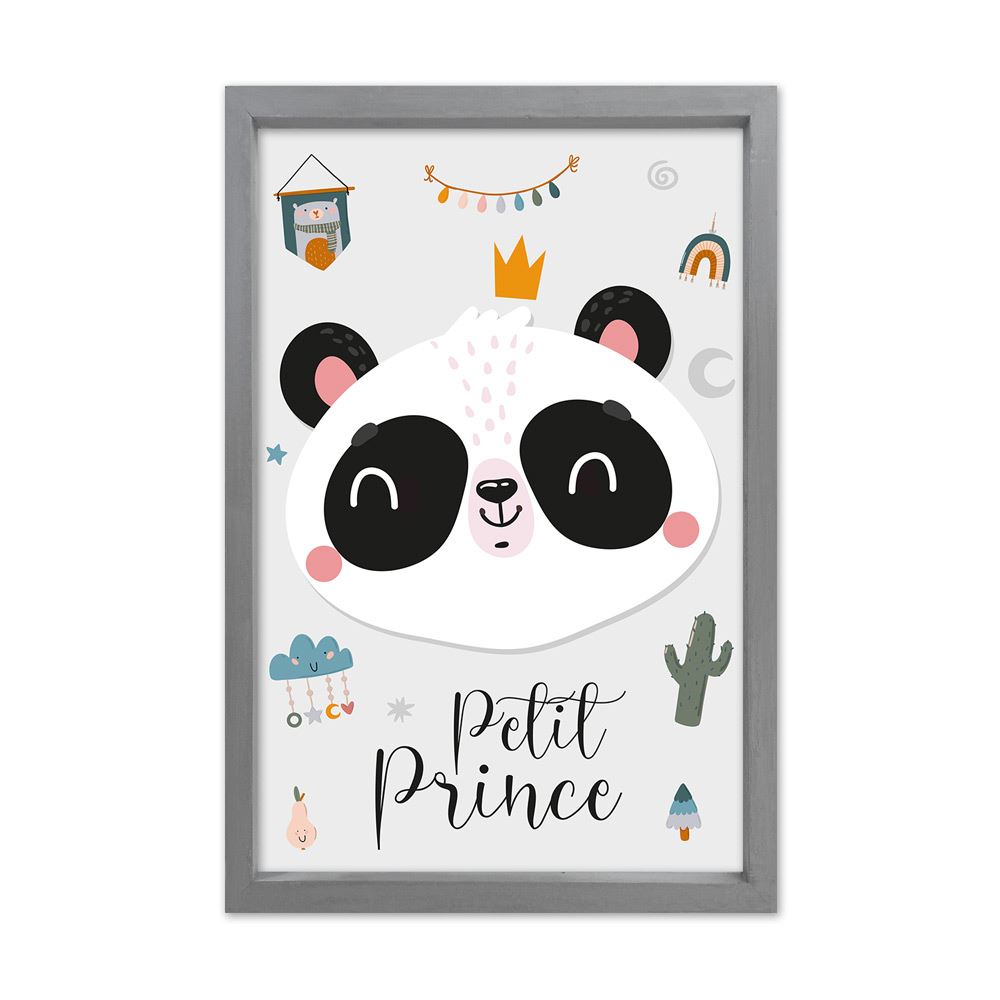Cadre panda "petit prince" 20x30cms