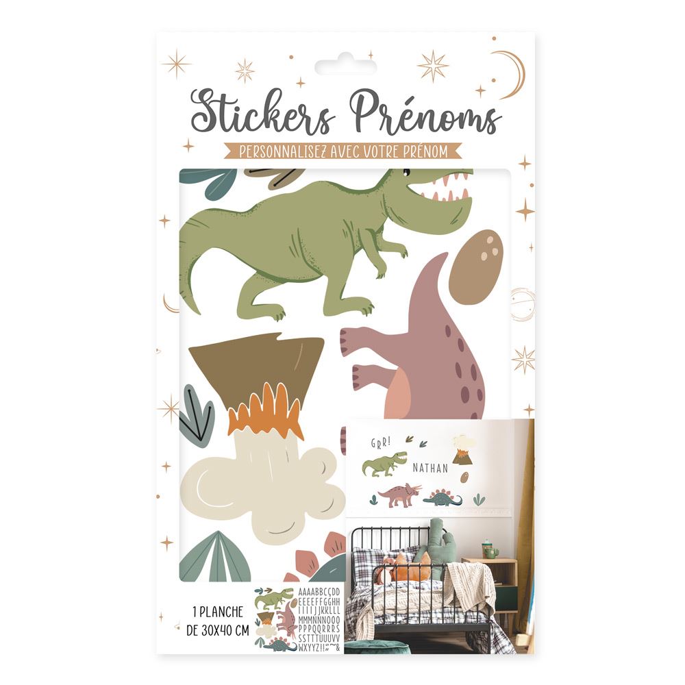 Stickers prenoms dinosaures