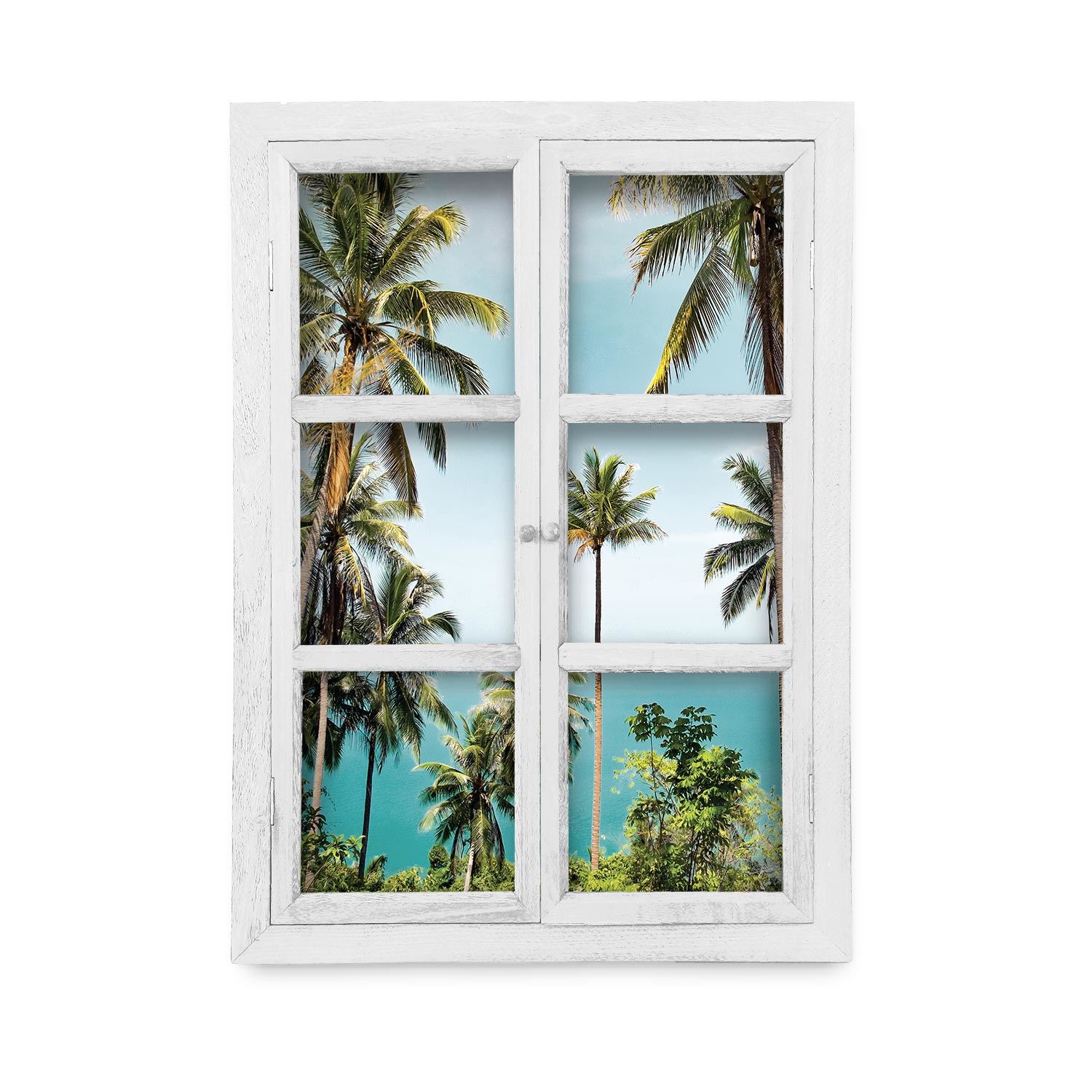 Fenetre tableau palmiers/cocotiers