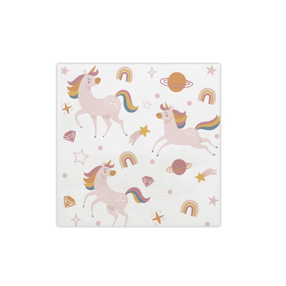 Pack 12 serviette licorne