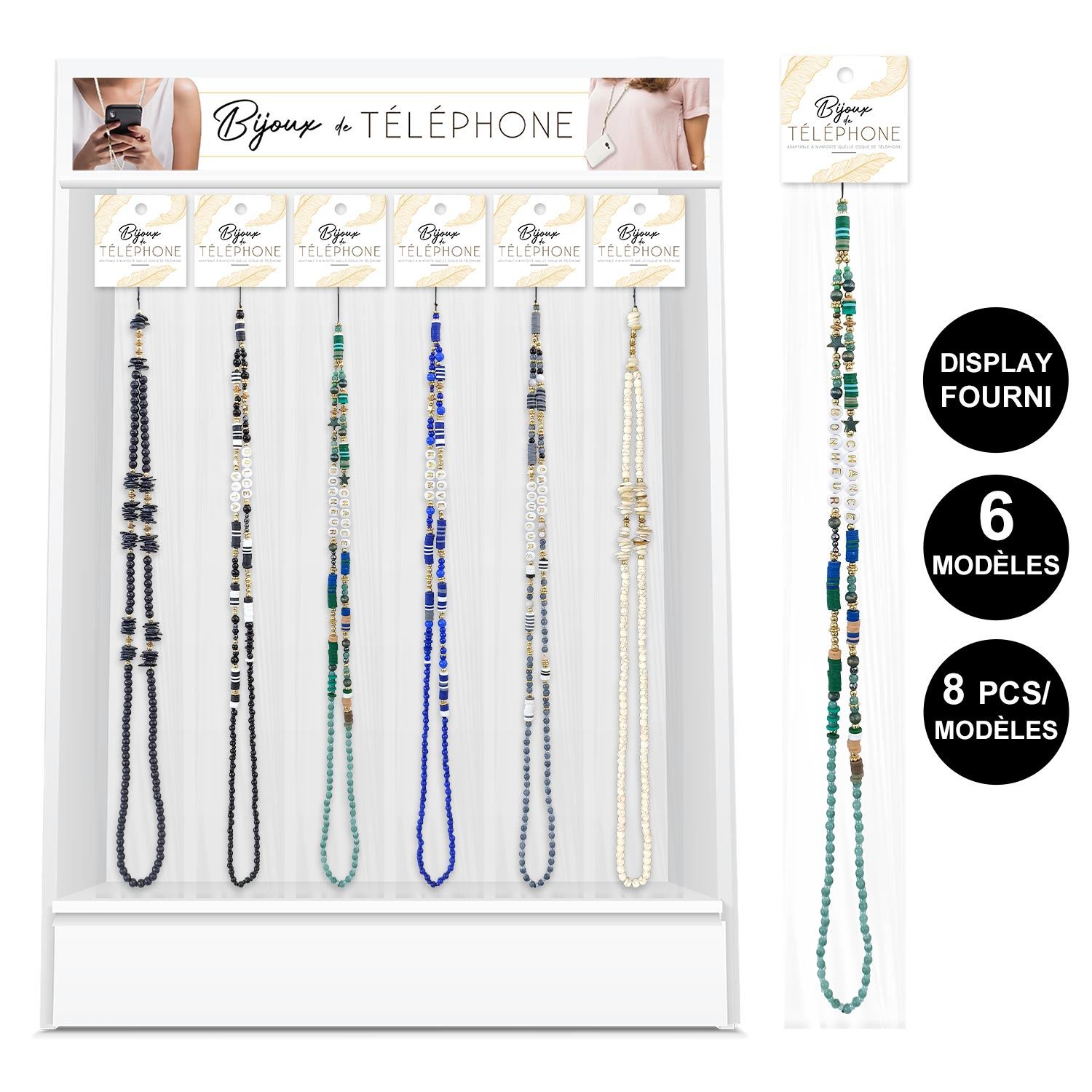 Collier bijoux de telephone 6mods /48pcs