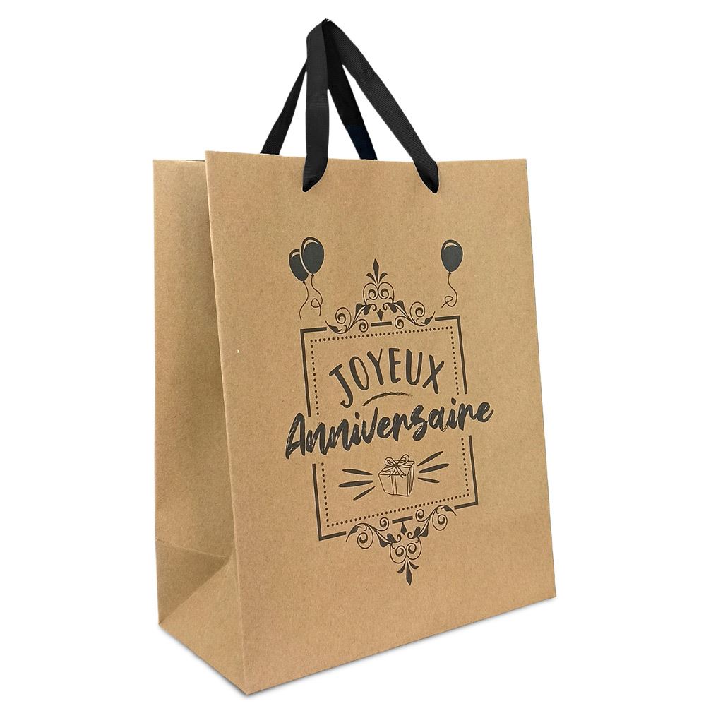 Pochette cadeau joyeux anniversaire kraft mm