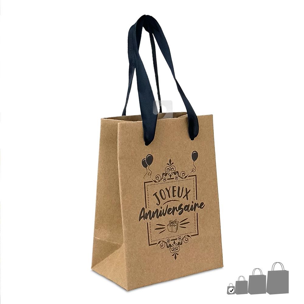 Mini pochette cadeau joyeux anniversaire kraft