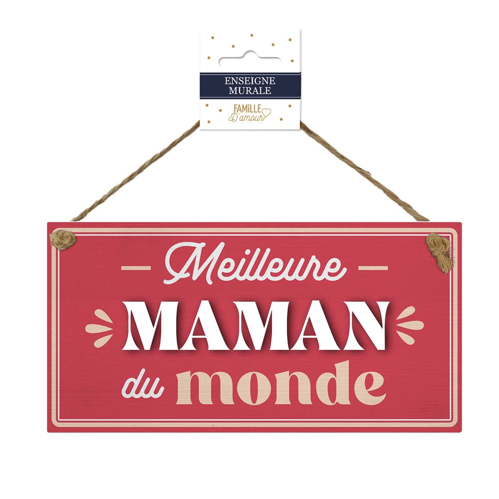 Plaque bois "meilleure maman"