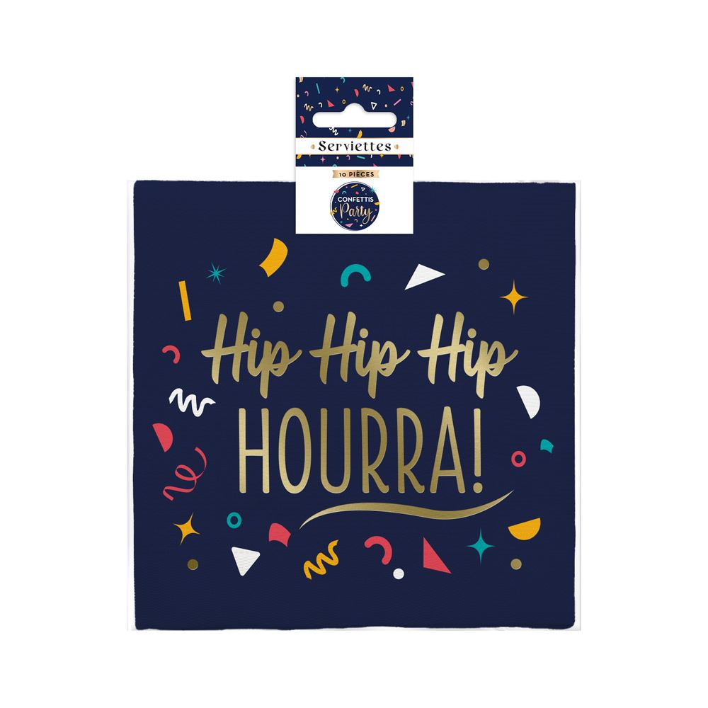 Pack 10 serviettes confettis party