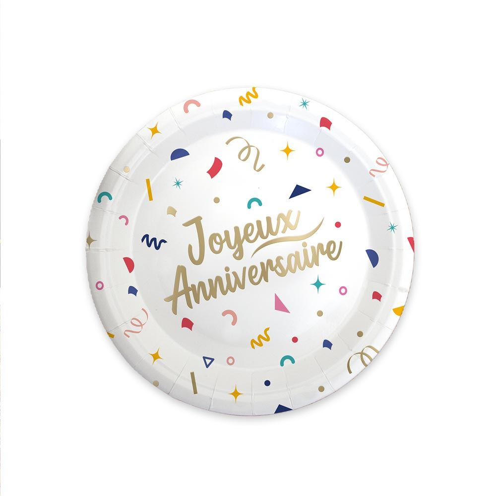 Pack 6 assiettes confettis party