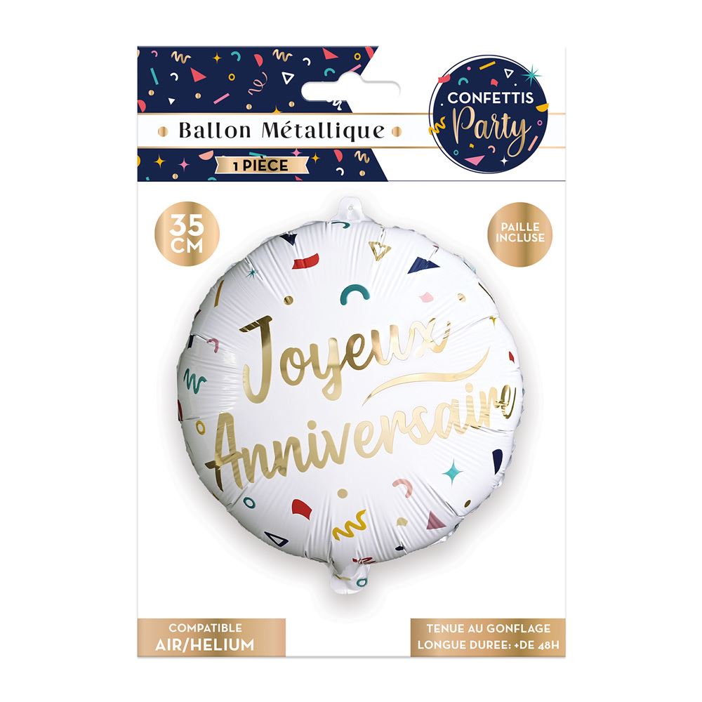 Ballon metal confettis party