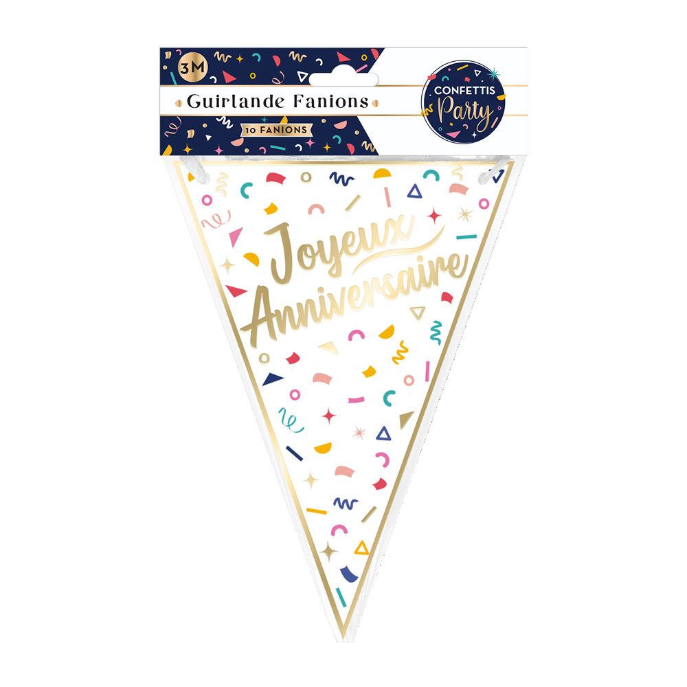 Guirlande fanions confettis party