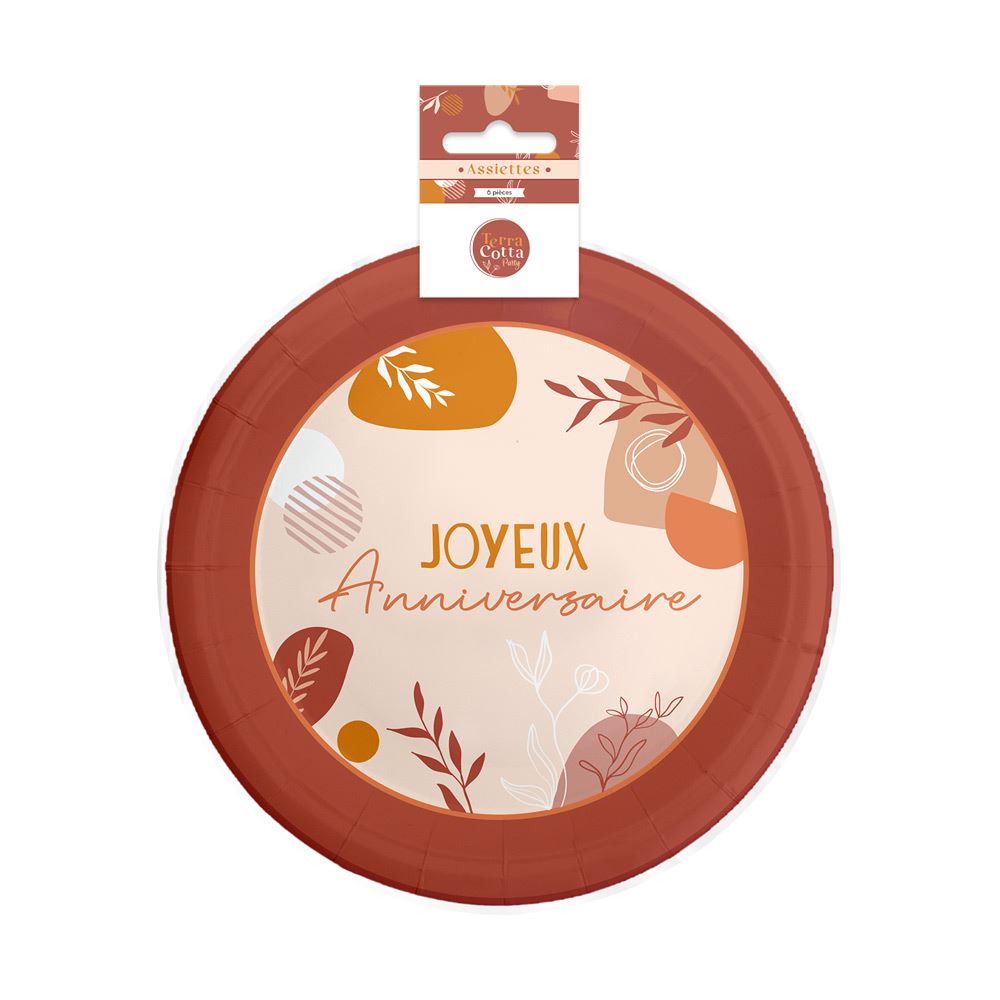 Pack 6 assiettes terracotta