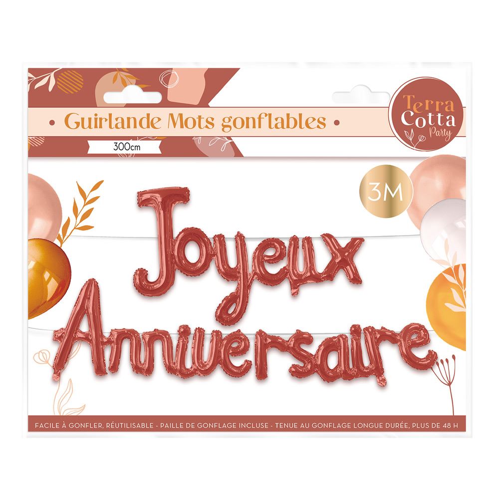 Guirlande mots anniv terracotta
