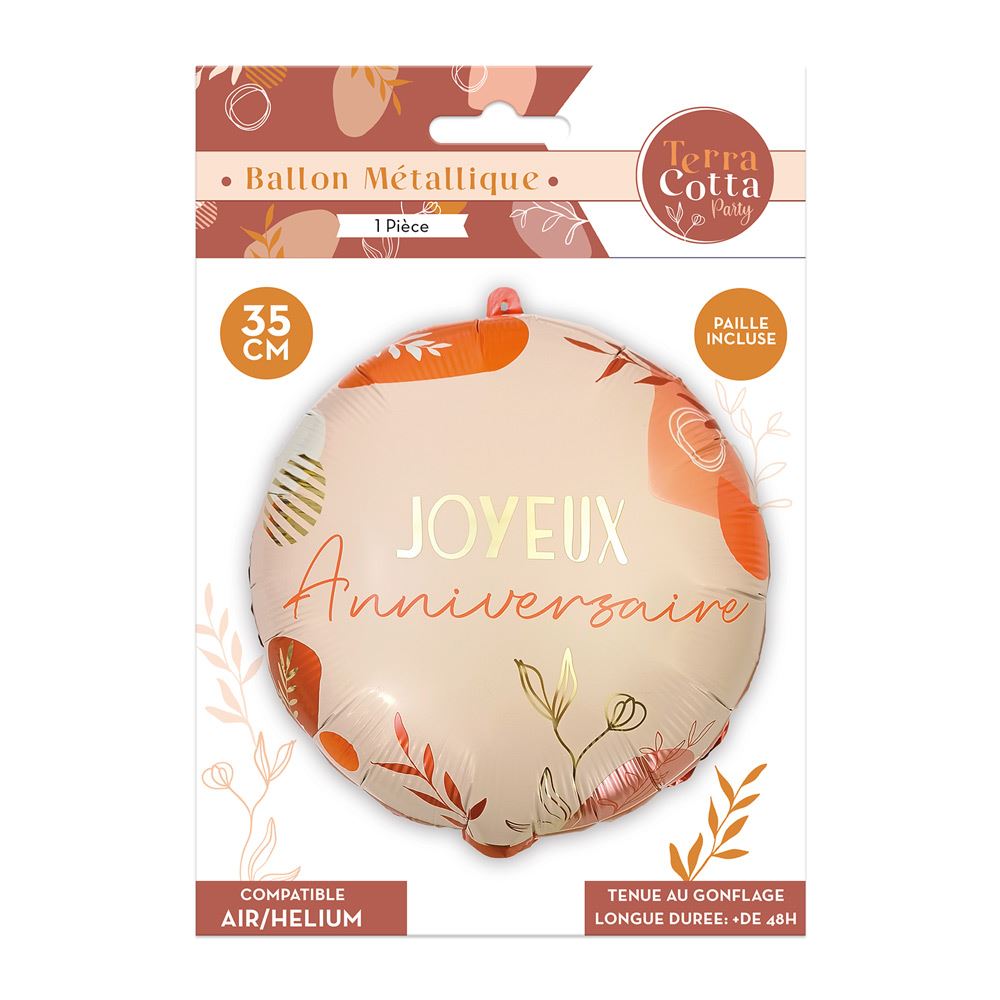 Ballon metal anniv terracotta