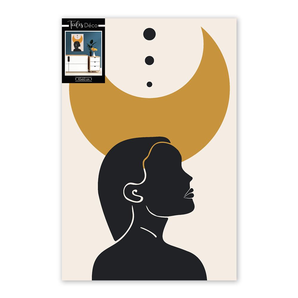 Toile deco femme lune 40x60cms