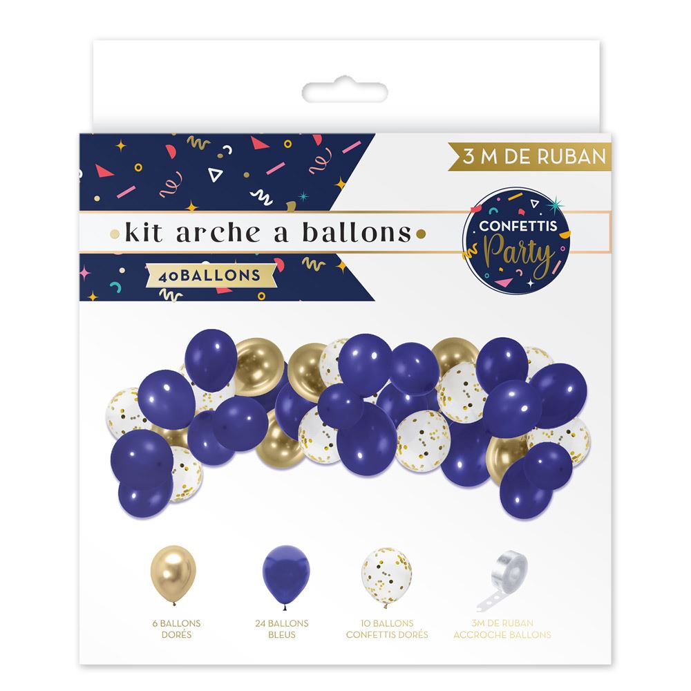 Kit arche a ballons confettis party