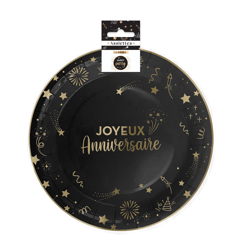 Pack 6 assiettes happy party