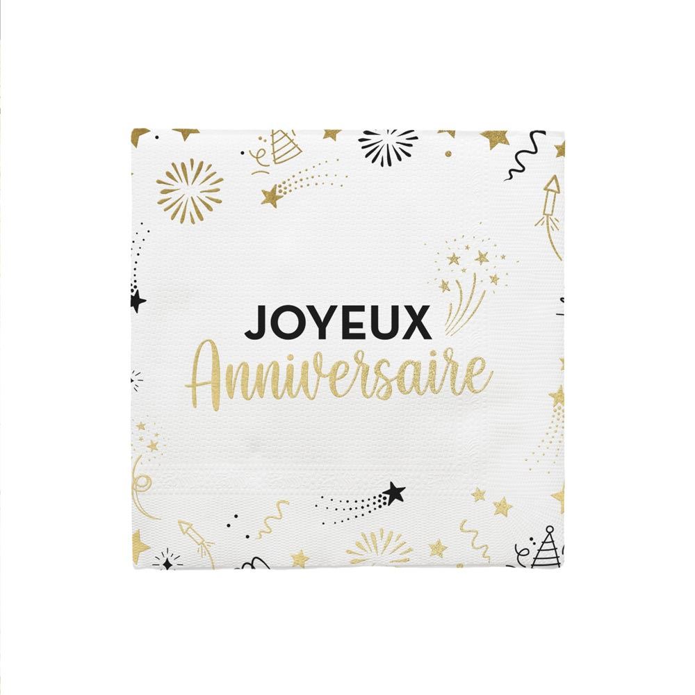 Pack 10 serviettes happy party